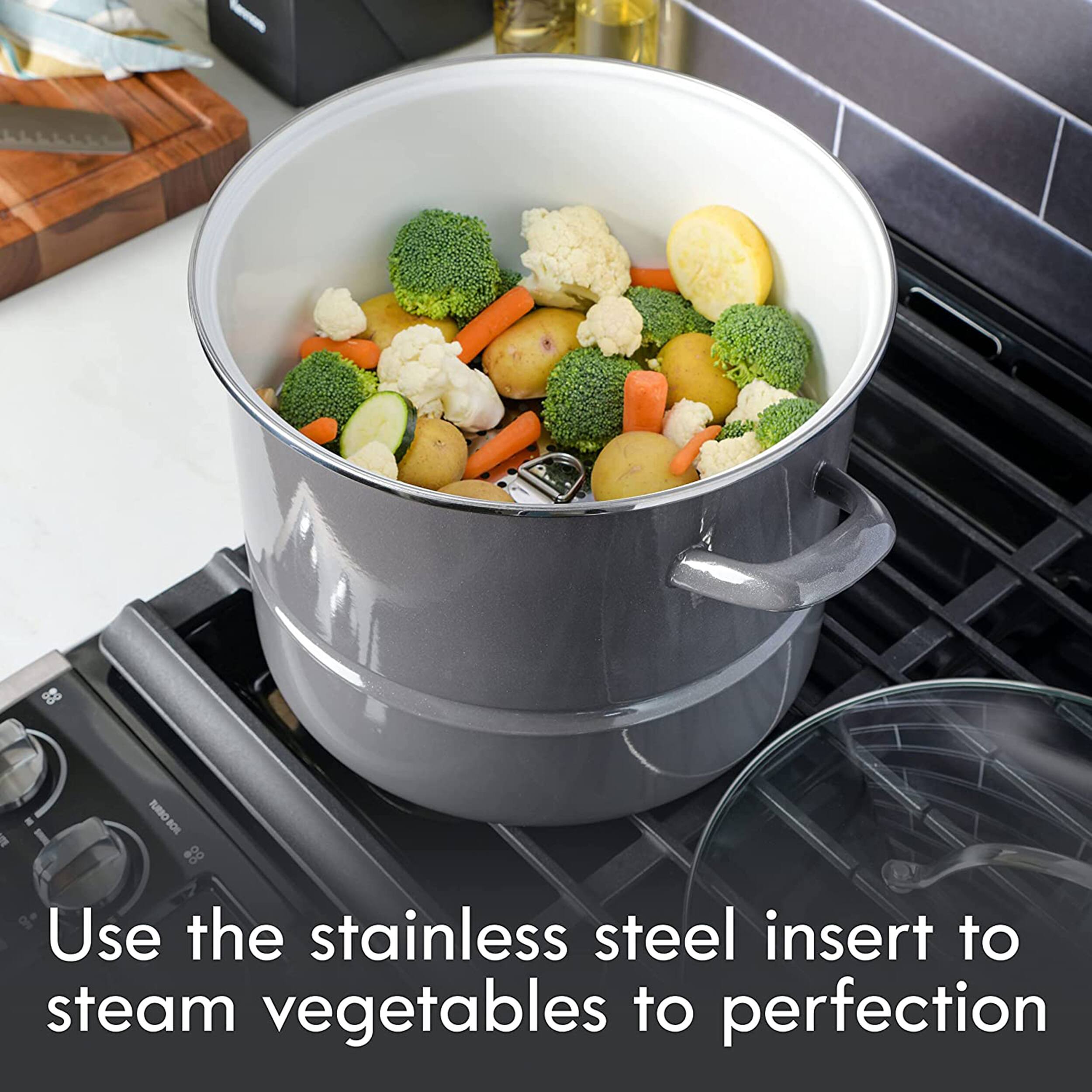 Use the stainless steel insert to steam vegetables to perfection 88 RURO BOS A 28