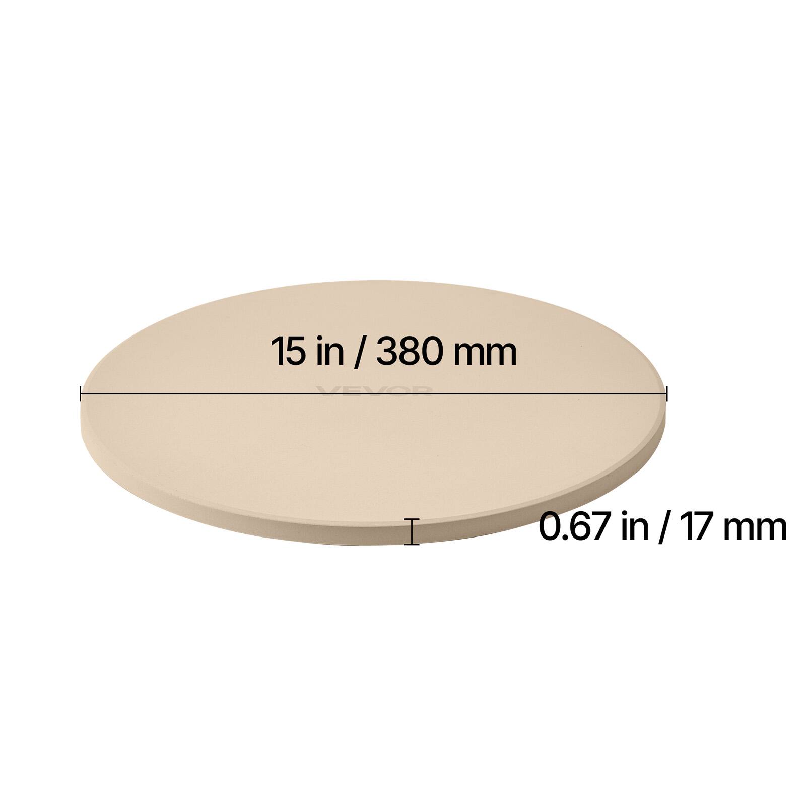 15 in / 380 mm  
0.67 in / 17 mm