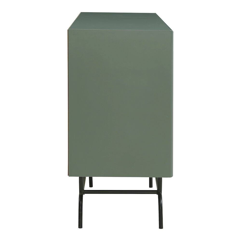 Alt View 2. Furniture of America - Yaztra Sage Green TV Stand with 3-Drawers and 4-Shelves - Green.