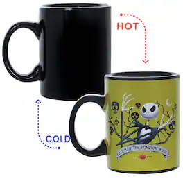 Disney - Nightmare Before Christmas Jack Skellington All Hail King Jack 11oz Heat Reveal Mug - Black