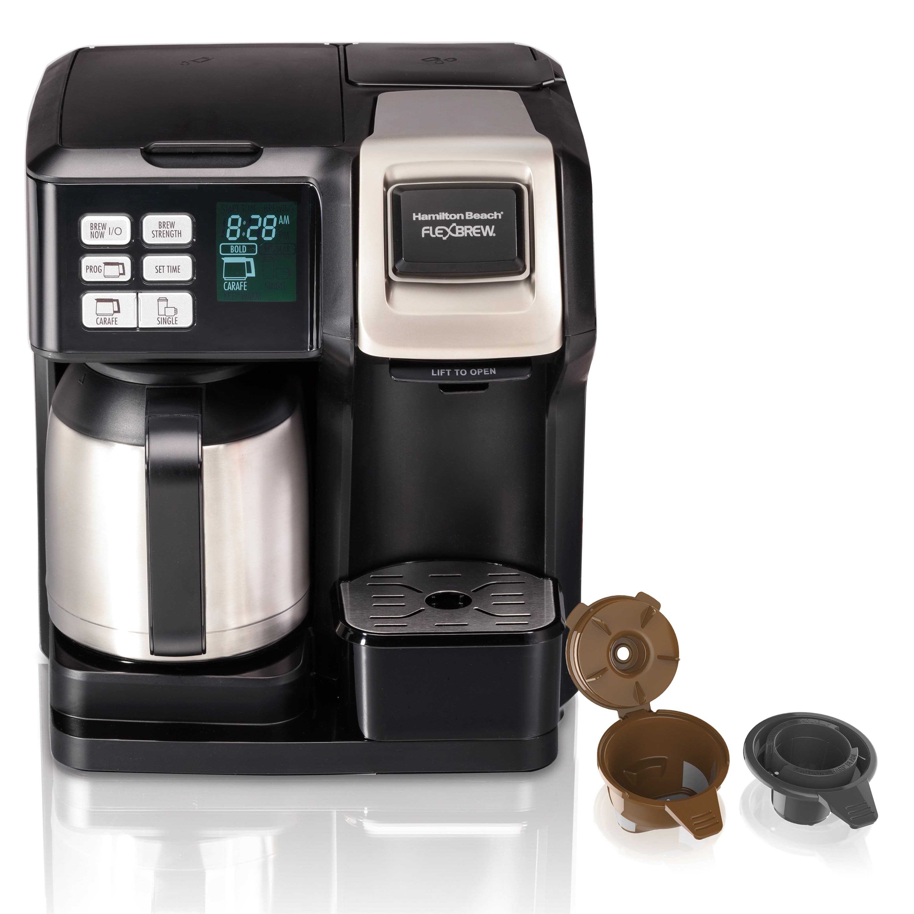 Front. Hamilton Beach - FlexBrew 10-Cup Coffee Maker and Single Serve Brewer - Black.
