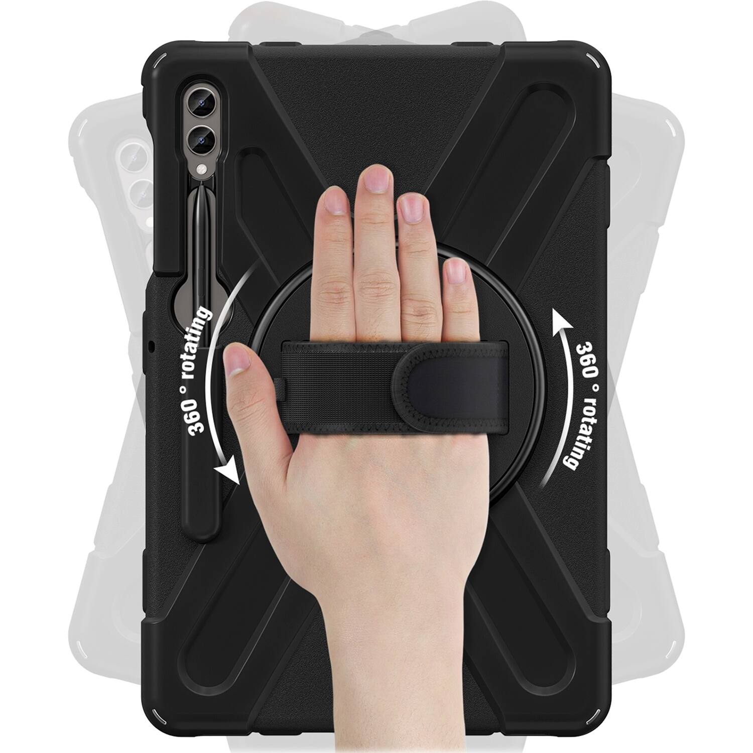 Alt View 14. SaharaCase - DEFENSE-X Series Case for Samsung Galaxy Tab S10+, Tab S9+, Tab S9 FE+, and Tab S8+ - Black.