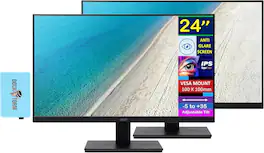 Acer - 24" Vero Gbmix V247Y FHD IPS Monitor, Anti-Glare, HDMI, VESA Mount, Speakers, w/DKZ Hub (UM.QV7AA.G03) 2Pack - Black