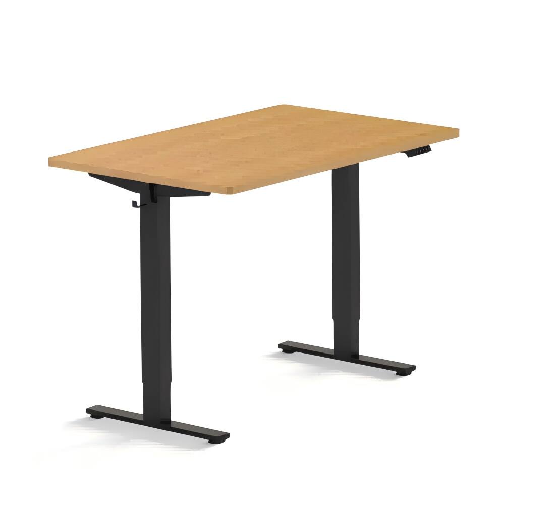 FlexiSpot - E2 48''W Electric Adjustable Standing Desk Chipboard, /Black - Maple