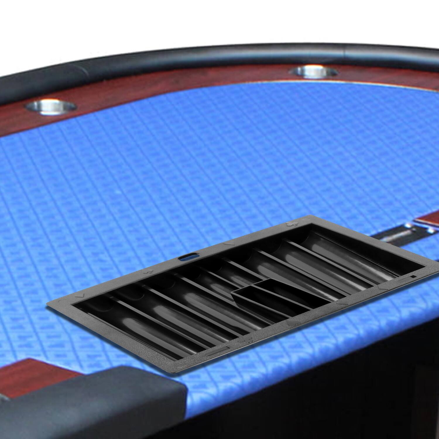 Alt View 3. GSE Games & Sports Expert - Dealer Table Chips Tray Rack with 2 Card Slots for Poker Chips (6 Rows, Hold 300 Chips).