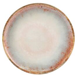 Cravings By Chrissy Teigen - 15.9 Inch Round Enameled Mango Wood Platter in Blush - Gray