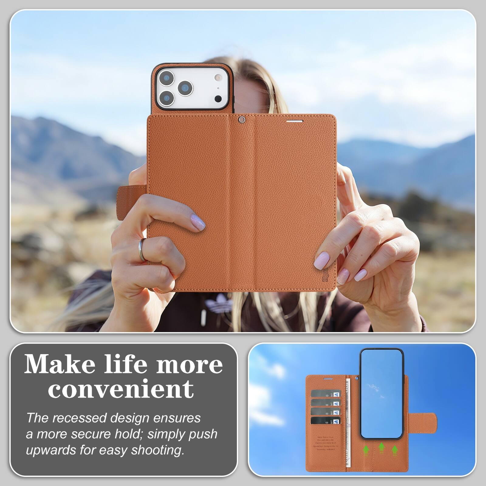 Make life more convenient

The recessed design ensures a more secure hold; simply push upwards for easy shooting.