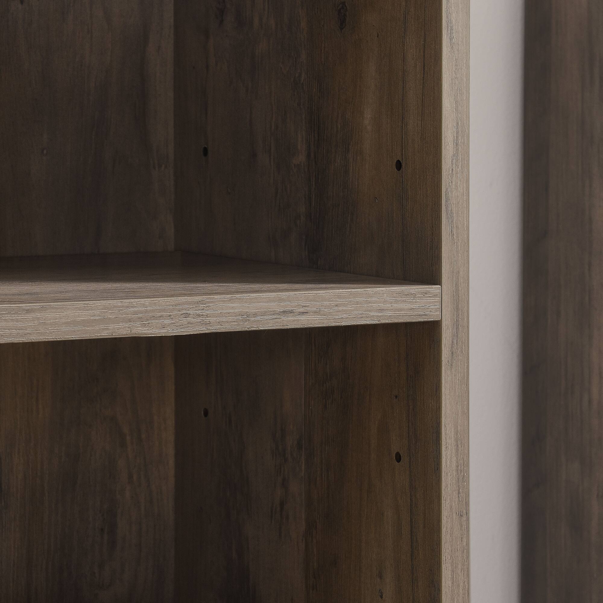 Alt View 5. Tiramisubest - 8-Tier Tall Narrow Bookcase Display Bookshelf with Adjustable Shelves, Multi-Functional Double-Decker Bookcase, Gray - Gray.