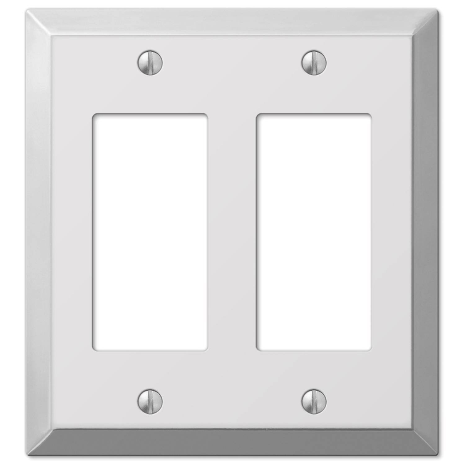 Angle. AMERELLE - Amerelle Century Polished Chrome 2 gang Stamped Steel Decorator Wall Plate 1 pk - Chrome.