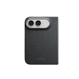 Pitaka - Ultra Slim Case for iPhone Duo,Aramid Fiber Case, MagSafe Compatible, Caseless Feel, Camera Control, Silky Texture - Black Grey (Twill)