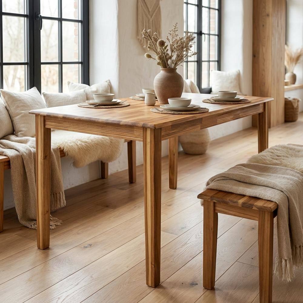Alt View 2. FurniFact - Rectangular Dinner Table - Walnut.