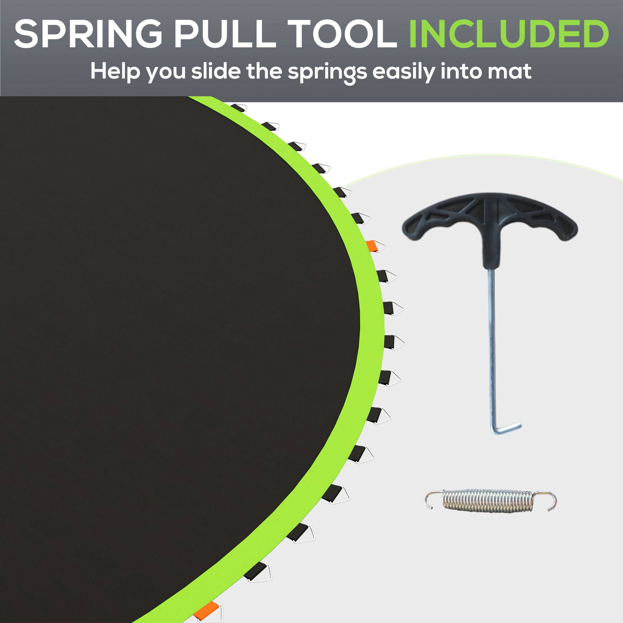 SPRING PULL TOOL INCLUDED  
Help you slide the springs easily into mat