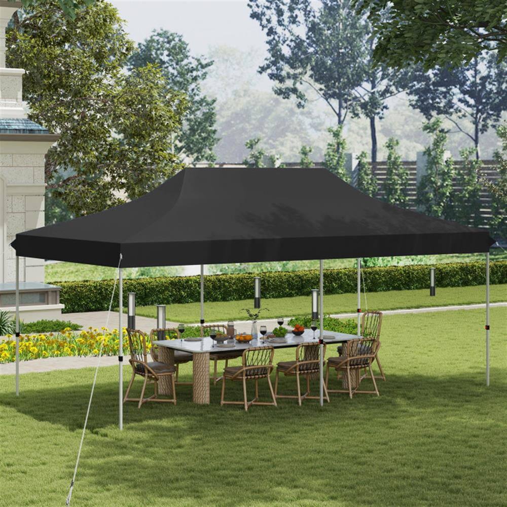 Left. Kadyn - Canopy, Outdoor Canopy Tent,10 X 20 FT Pop up Canopy Tent Foldable Portable Outdoor Gazebo with Carry Bag-Black.