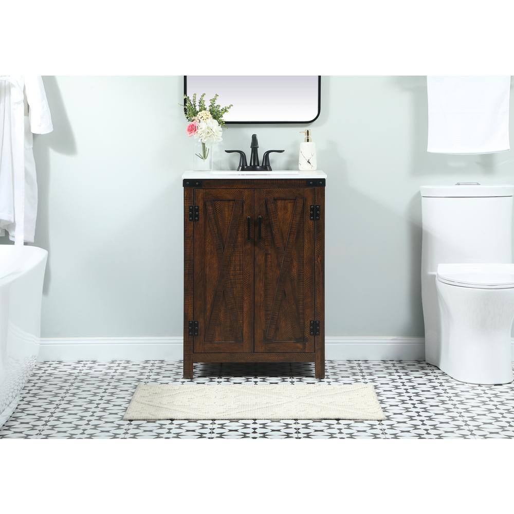 Front. Elegant Kitchen and Bath - 24 inch Single bathroom vanity in expresso - Expresso.