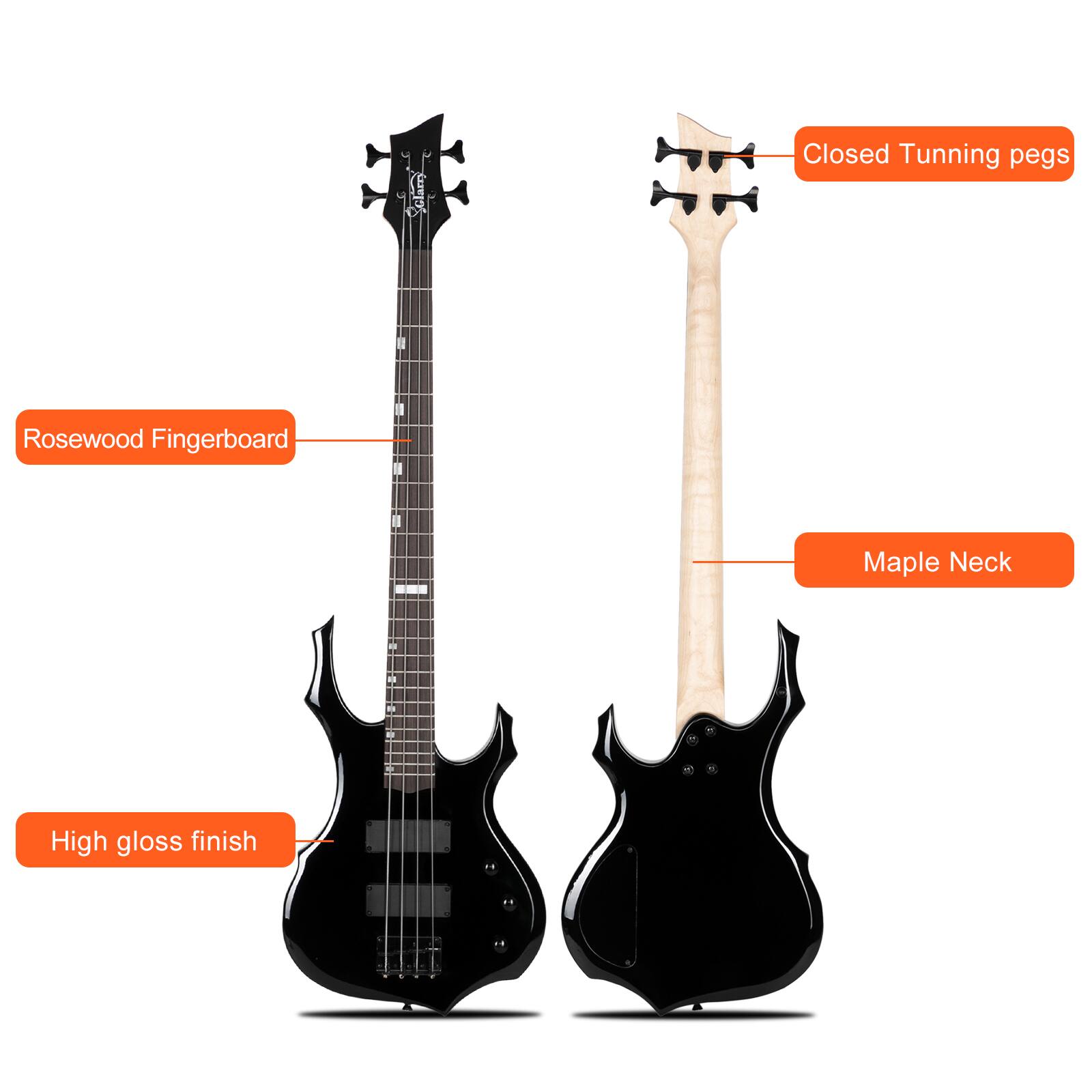 Closed Tuning Pegs  
Rosewood Fingerboard  
Maple Neck  
High Gloss Finish