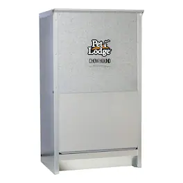Pet Lodge - Dry Food Automatic Steel Dog Feeder Chow Hound w/ 50 Pound Capacity - GALVANIZED