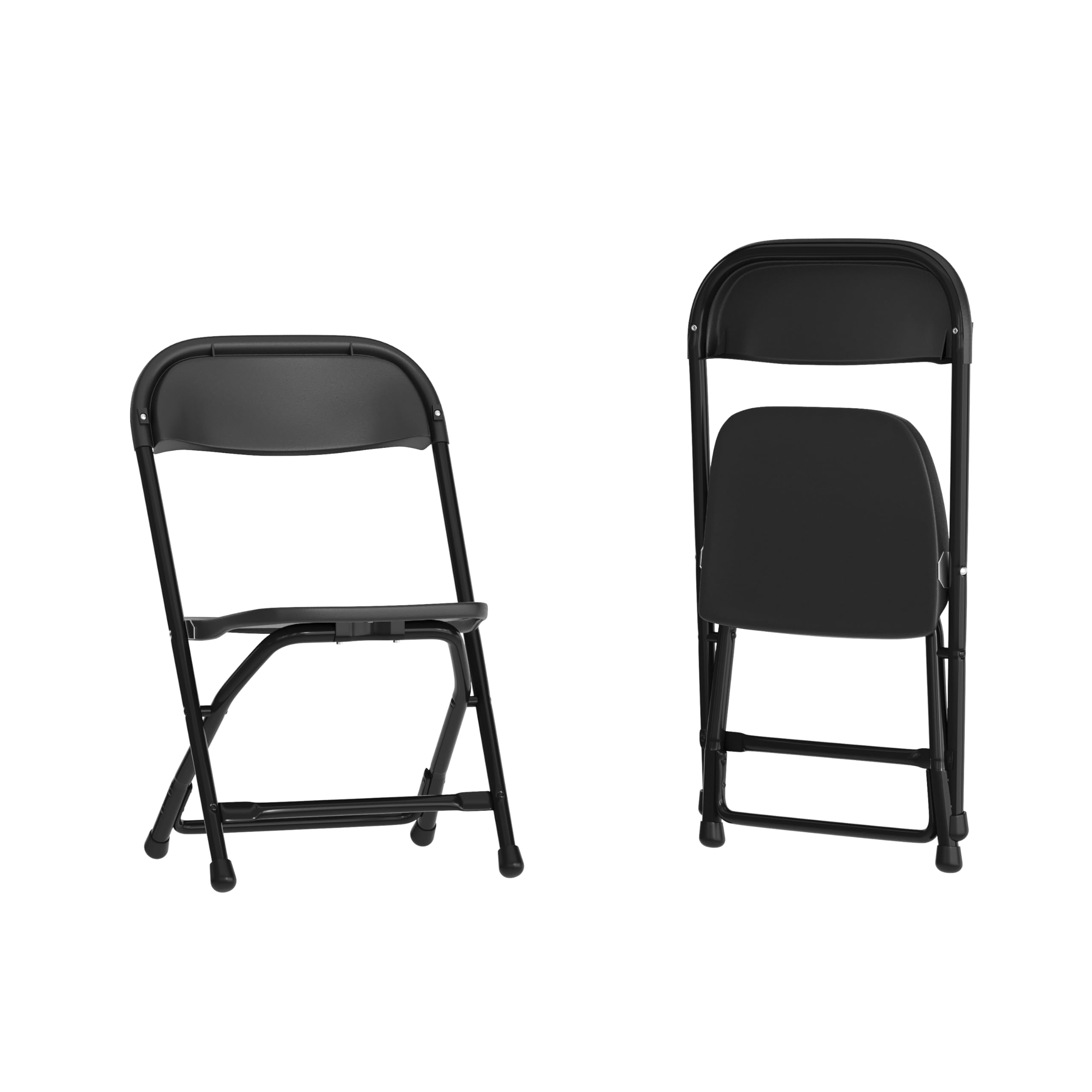 Front. JETRANSPORT - 2 Pack White Plastic Folding Chair Metal, PlasticSet of 2: Provide extra seating for your classroom - Black 2 Pack.