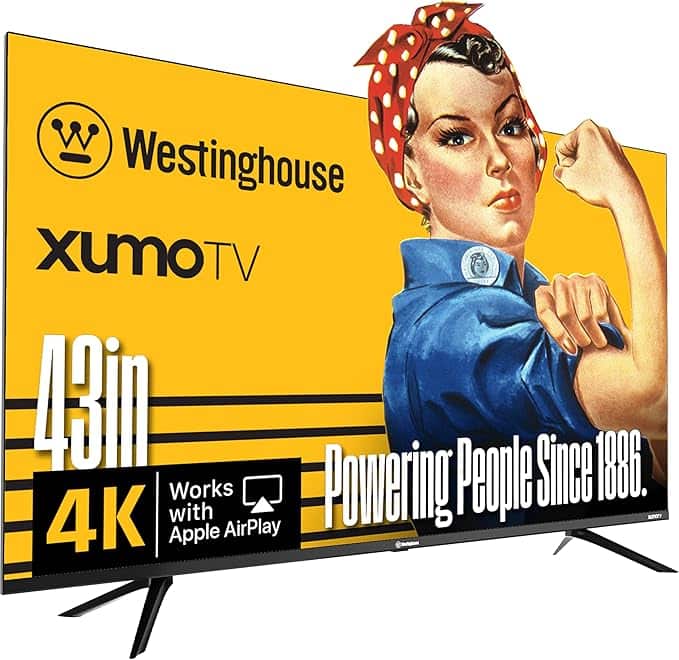 Westinghouse - 43" Smart TV, 4K UHD Xumo w/HDR10, Voice Remote, Dolby Vision, Edgeless, LED, Apple HomeKit & Wi-Fi