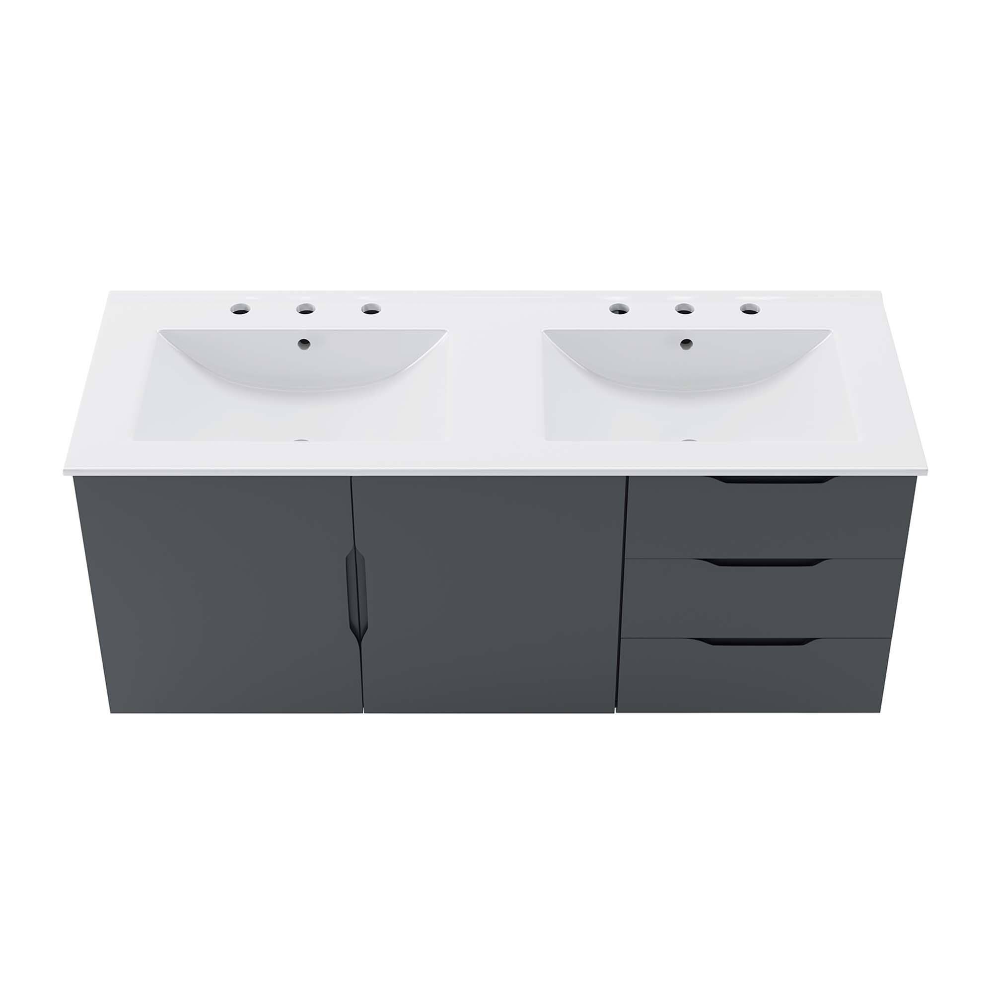 Alt View 4. Modway - Vitality Bathroom Vanity Basin Included by Modway - Gray White.