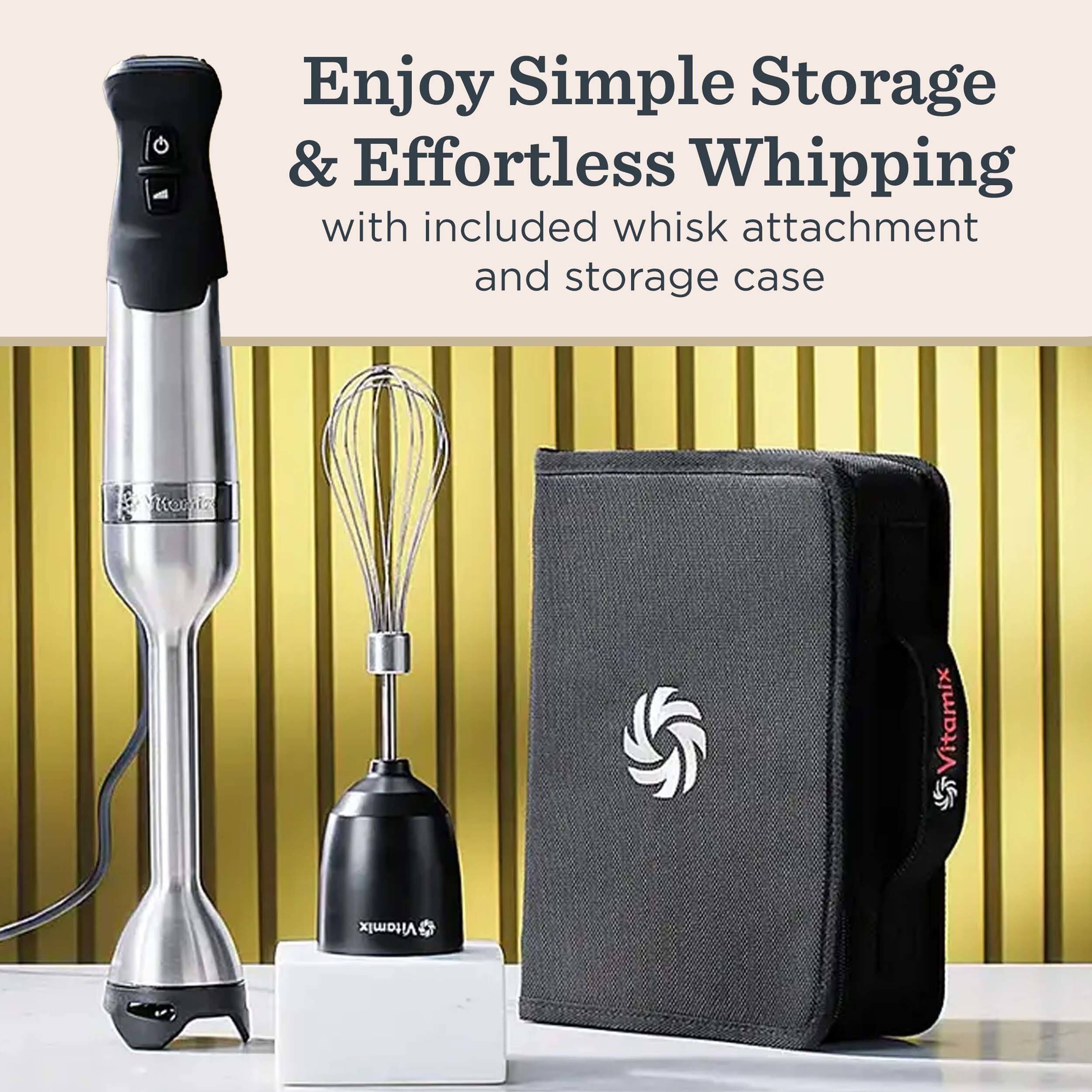 Enjoy Simple Storage & Effortless Whipping  
with included whisk attachment and storage case