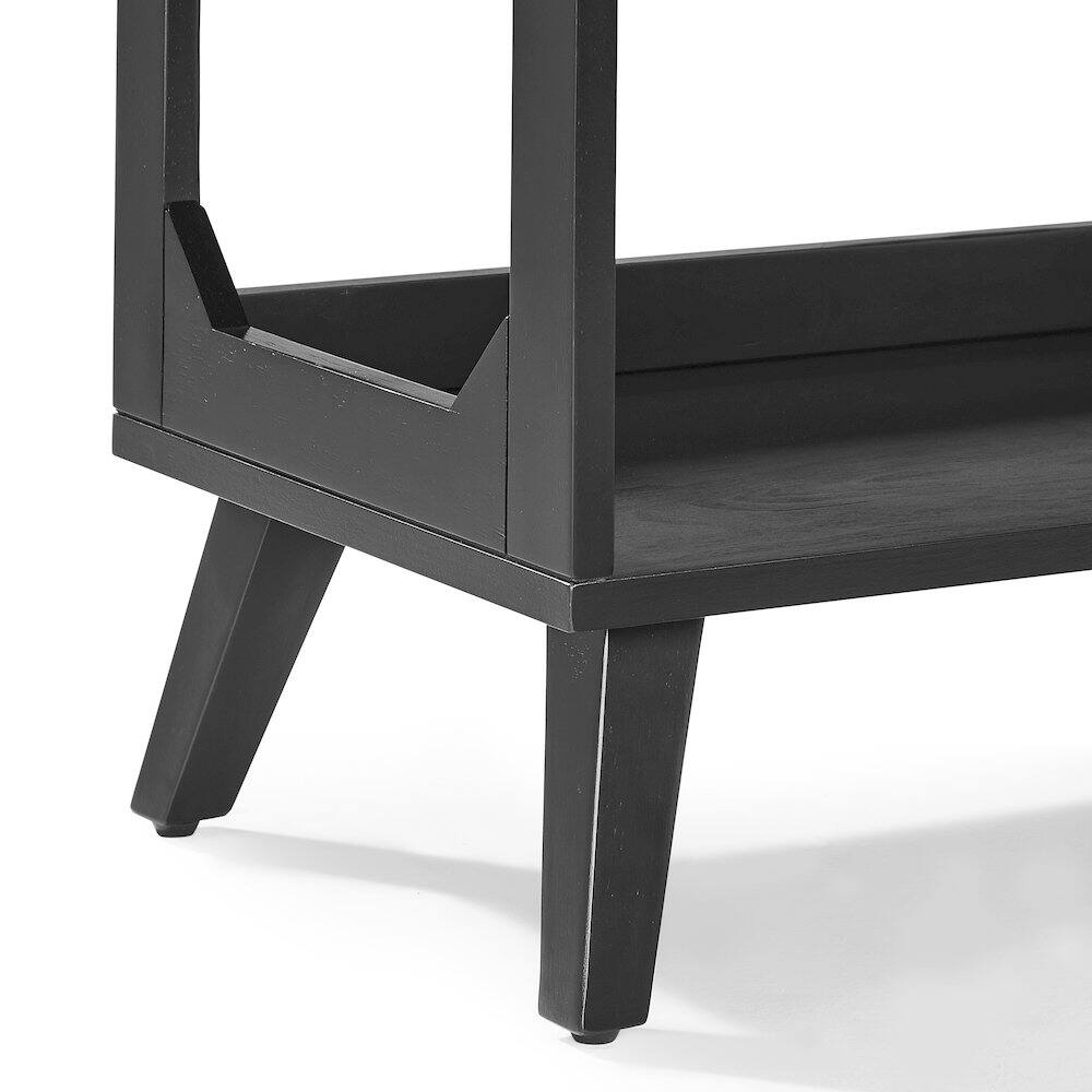 Angle. Crosley Furniture - Asheville Low Record Player Stand With Vinyl Storage - Black.