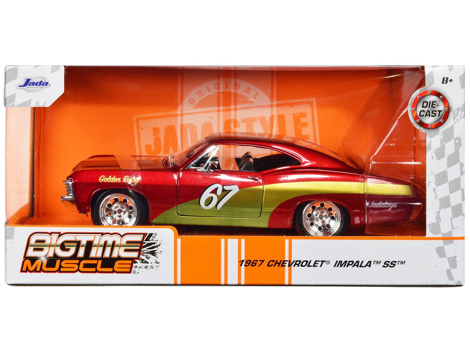Jada 8+ Original Die-Cast JadaStyle Golden Raby 67 Jada Toys Bigtime 1967 Chevrolet Impala SS Muscle