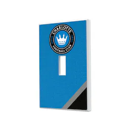 Keyscaper - Charlotte FC Diagonal Stripe Design Single Toggle Lightswitch Plate - Multicolor