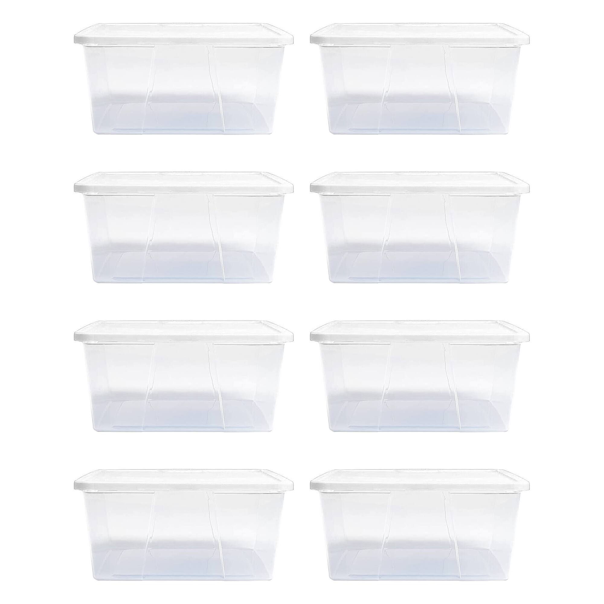 Alt View 7. Homz - Homz 12 Qt Snaplock Clear Plastic Storage Container Bin with Secure Lid (8 Pack) - Clear/White.