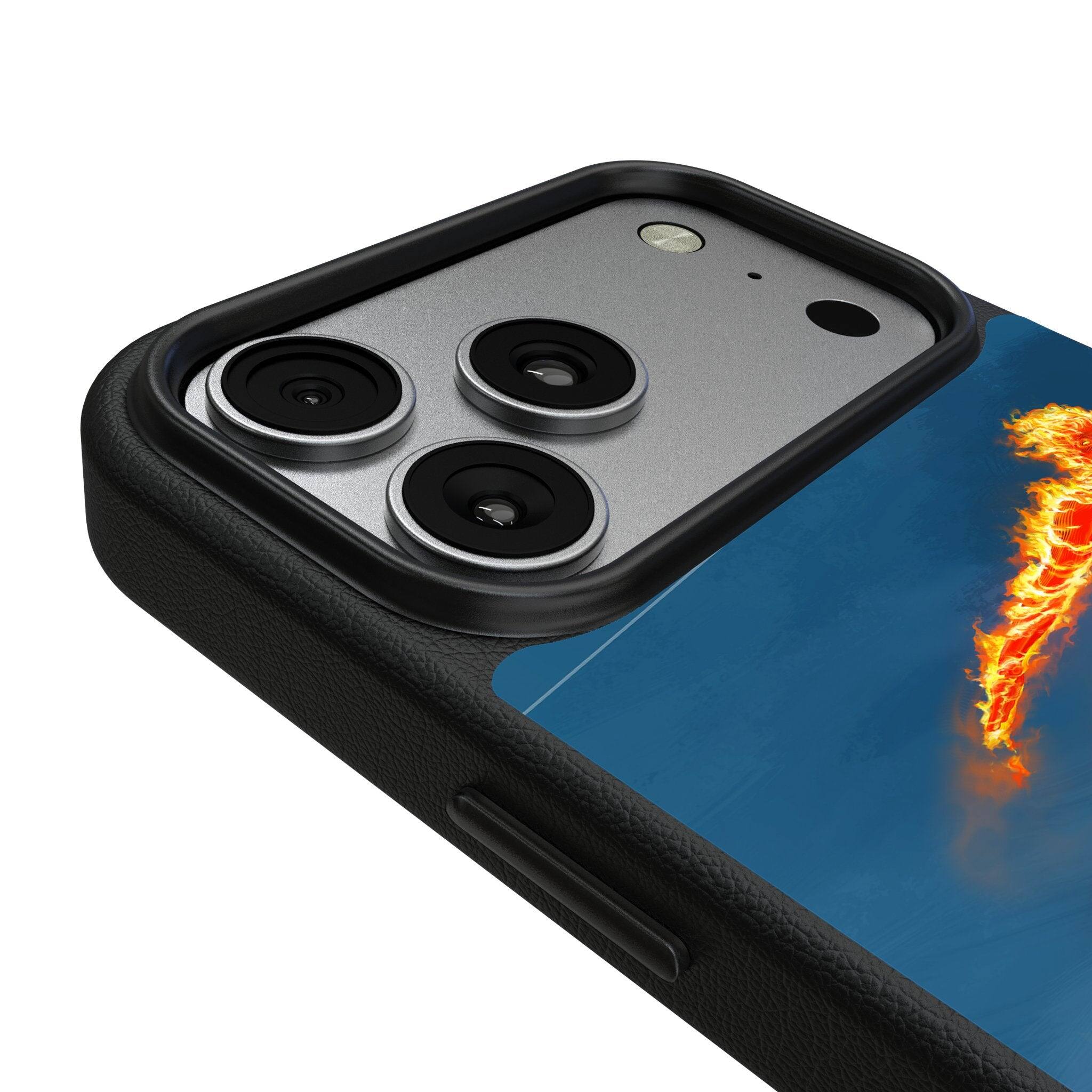 Left. Keyscaper - Marvel Cover Art MagSafe Compatible Phone Case - Apple iPhone 17 Pro Max - Human Torch.