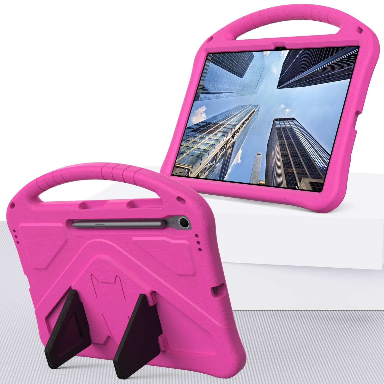 Alt View 1. Dteck - For Samsung Galaxy Tab S10 FE+ 2025 13.1-inch  Lightweight EVA Shockproof Handle Stand Kids Case Cover - Rose.