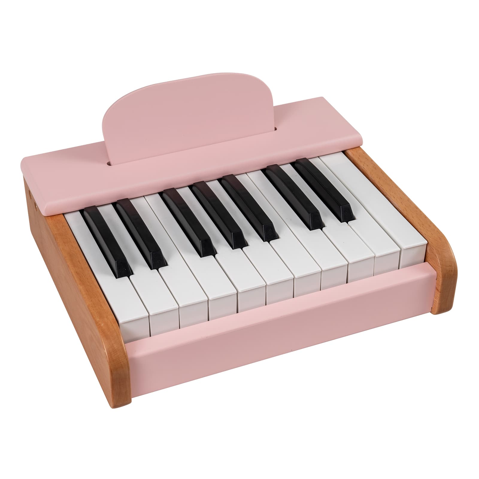 Costway - 18 Keys Kids Piano Keyboard with Removable Music Stand One-key Start for Boys Girls - Pink