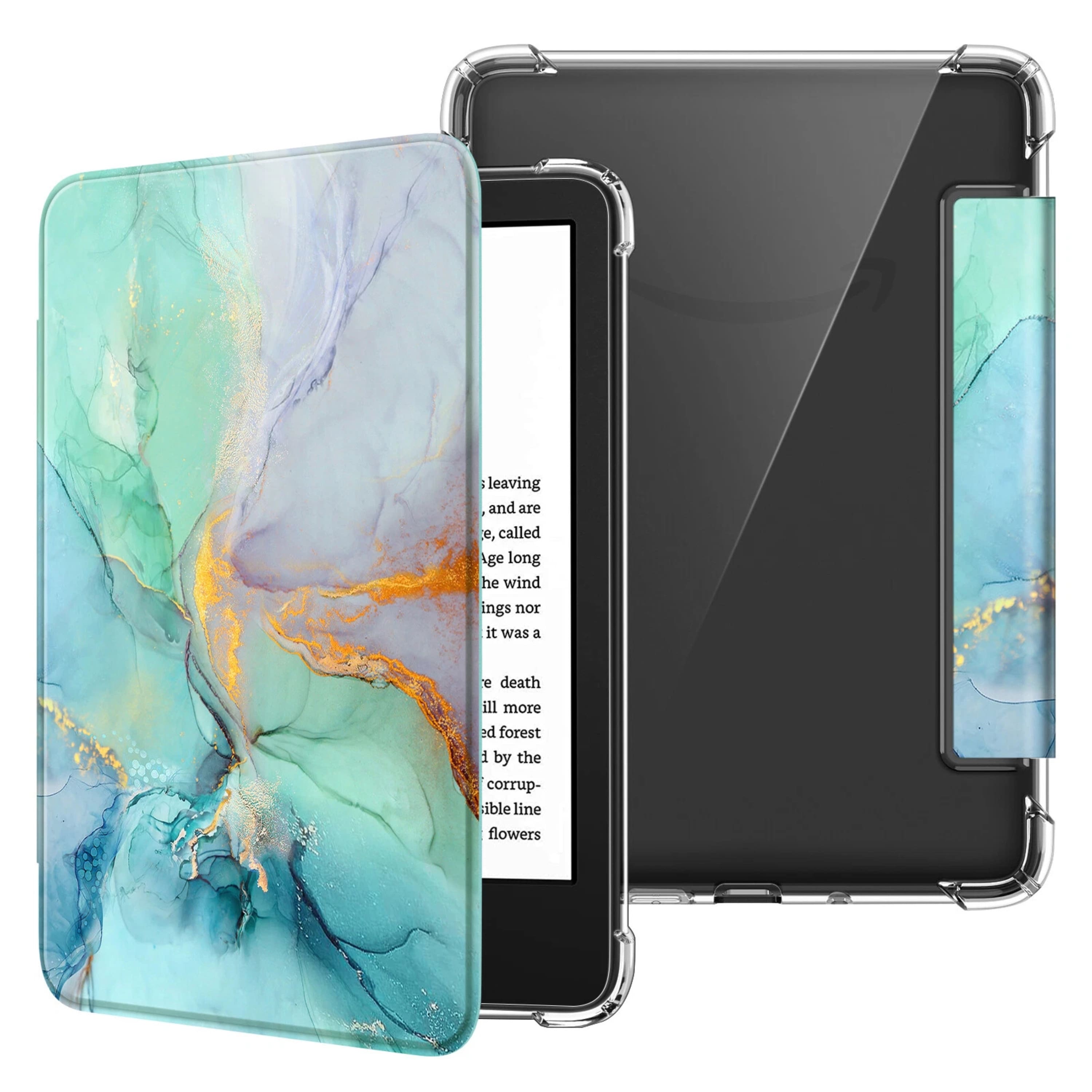 Kitcheniva - Lightweight Clear Slim Case For Kindle 6 Inch 11th Generation - Emerald Marble