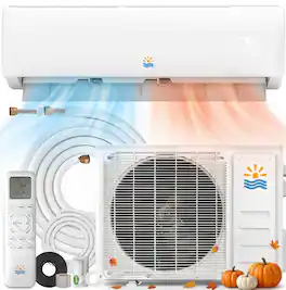 Etust - 11500 BTU Mini Split AC/Heating System, 17 SEER2 115V Ductless Mini Split Air Conditioner for Home & Garage - White