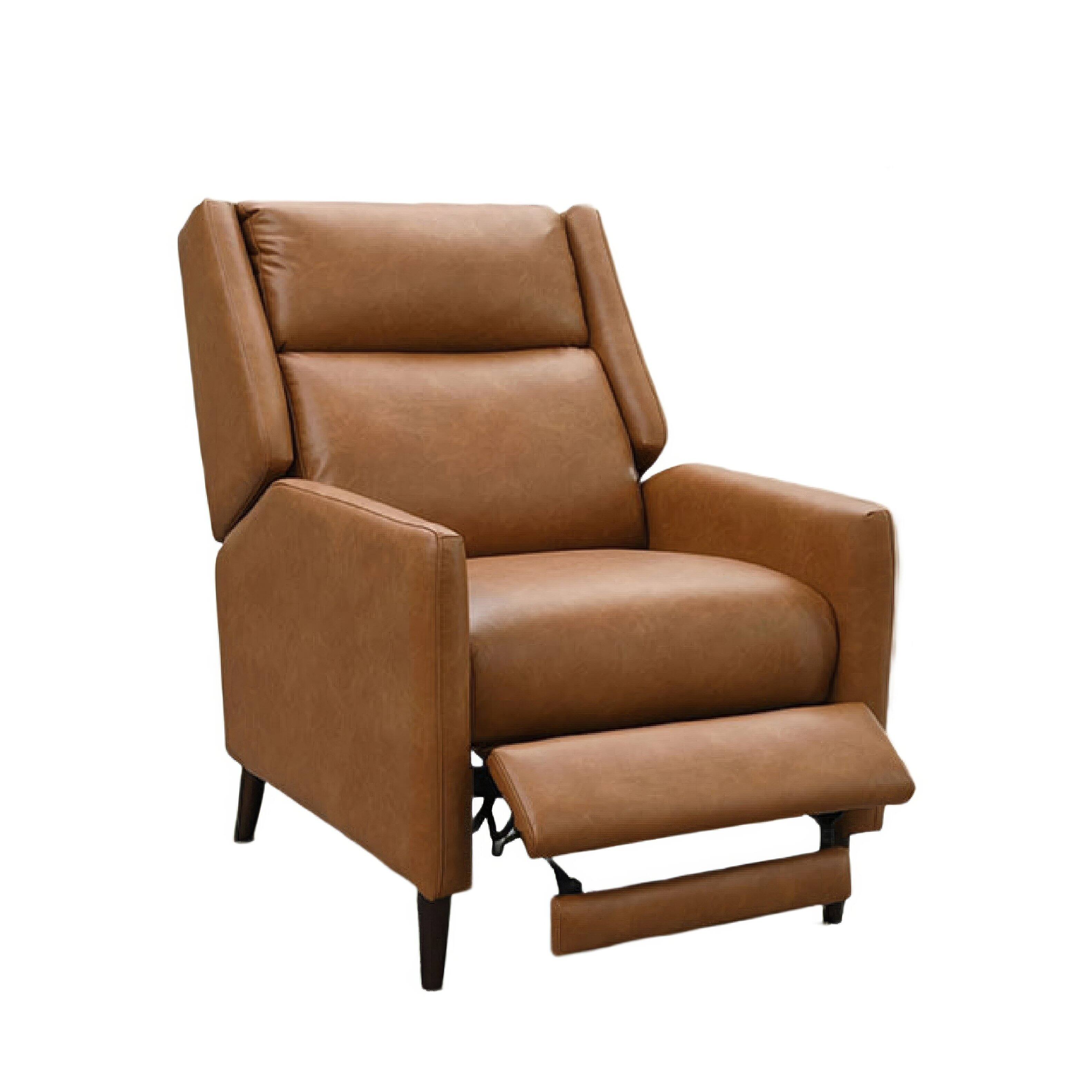 Front. Manhattan Lane - Cien Pushback Recliner Chair, High Back and Tape Legs Faux-Leather - Brown, Dark Espresso Brown.