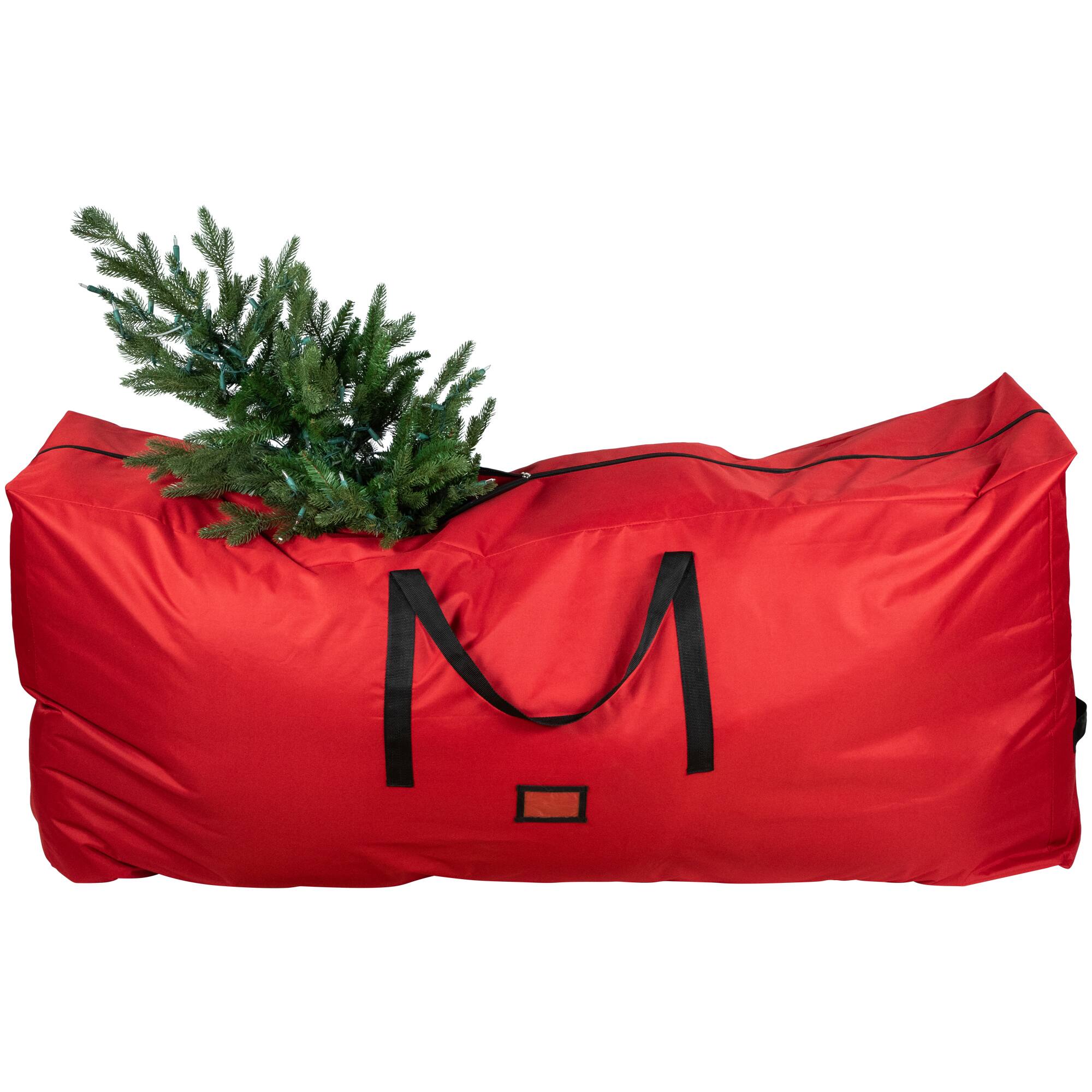 Alt View 2. Northlight - 65" Red and Black Artificial Christmas Tree Storage Bag - Red.