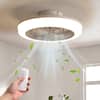Front. Sofucor - Low Profile Flush Mount w/ Remote 6 Wind Speeds Dimmable 18'' Invisible Bladeless Enclosed Fan Light for Bedroom Kitchen - White.