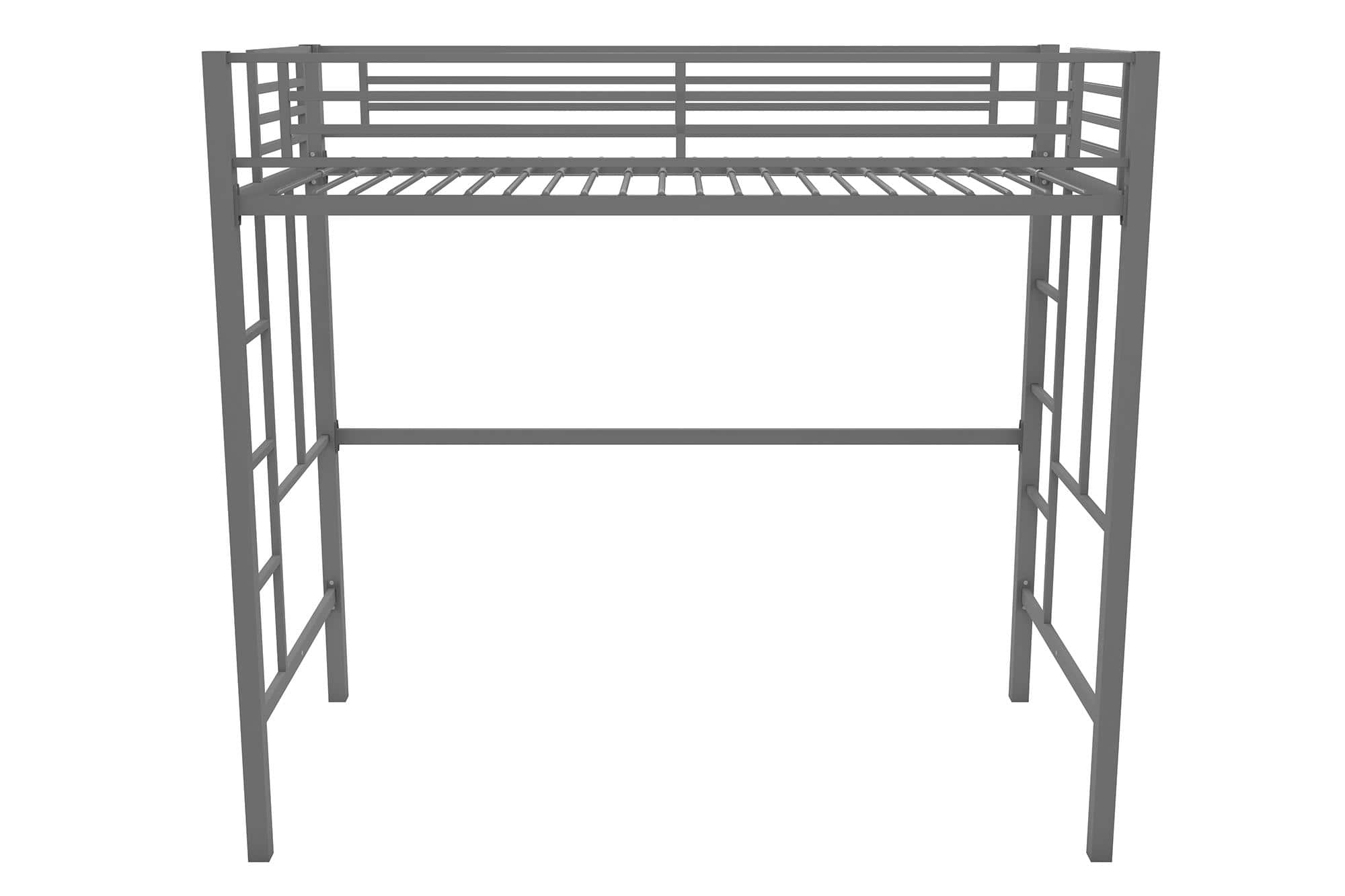 DHP - Benjamin Metal  Twin-Size Loft Bed - Silver - Front_Zoom