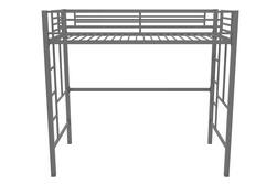 DHP - Benjamin Metal Twin-Size Loft Bed - Silver - Front_Zoom