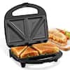 Front. OSTBA - Sandwich Maker, Grilled Cheese Maker with Non-stick Triangle Plates, Indicator Lights - Black.