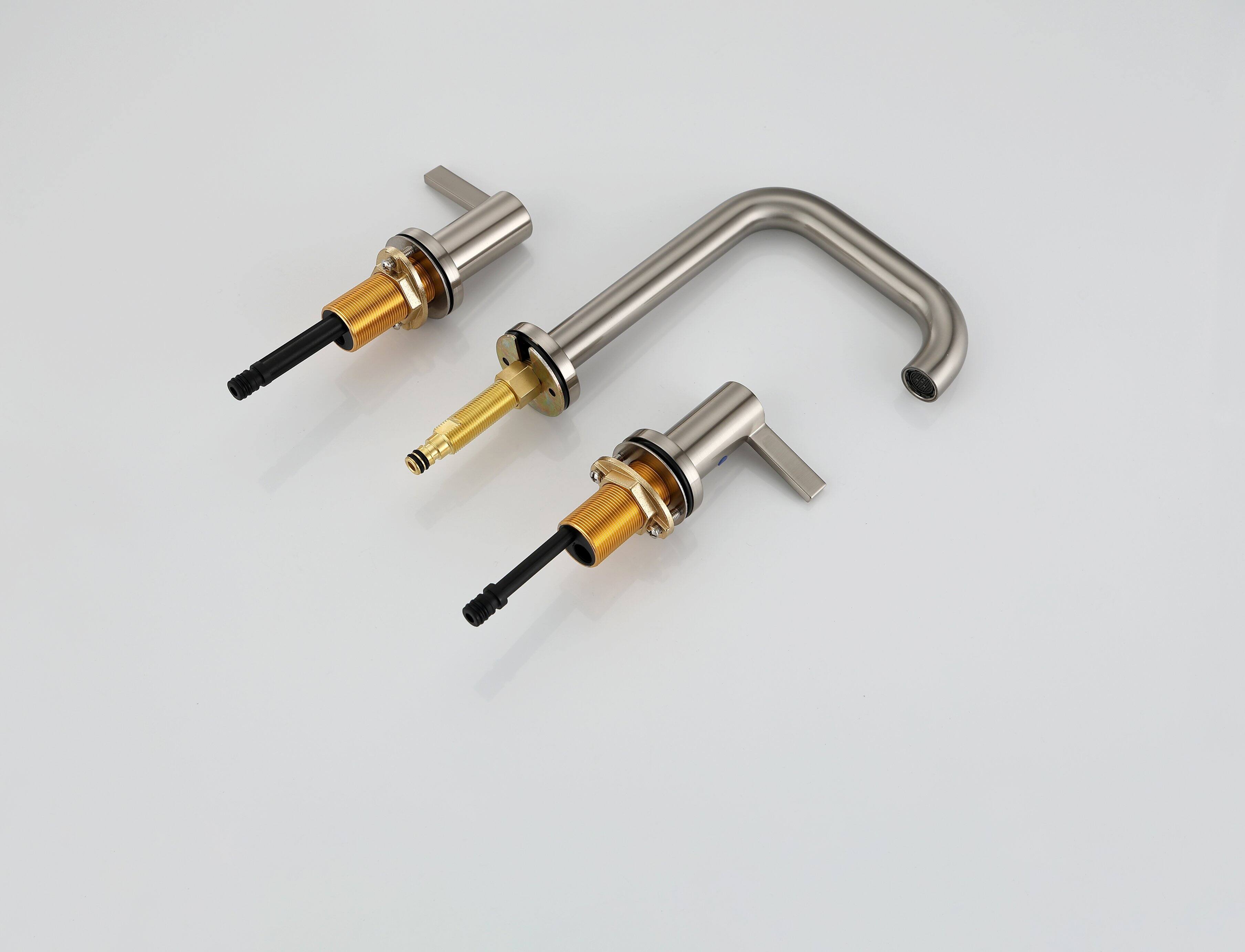 Alt View 5. Bothwa Home - Bothwa Home Bathroom Faucet For bathroom Sink  With Two Handles And Supply Lines - Brushed Nickel.