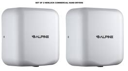 Alpine Industries - Hemlock Commercial Automatic High-Speed 120V Electric Hand Dryer 2 Pack - White