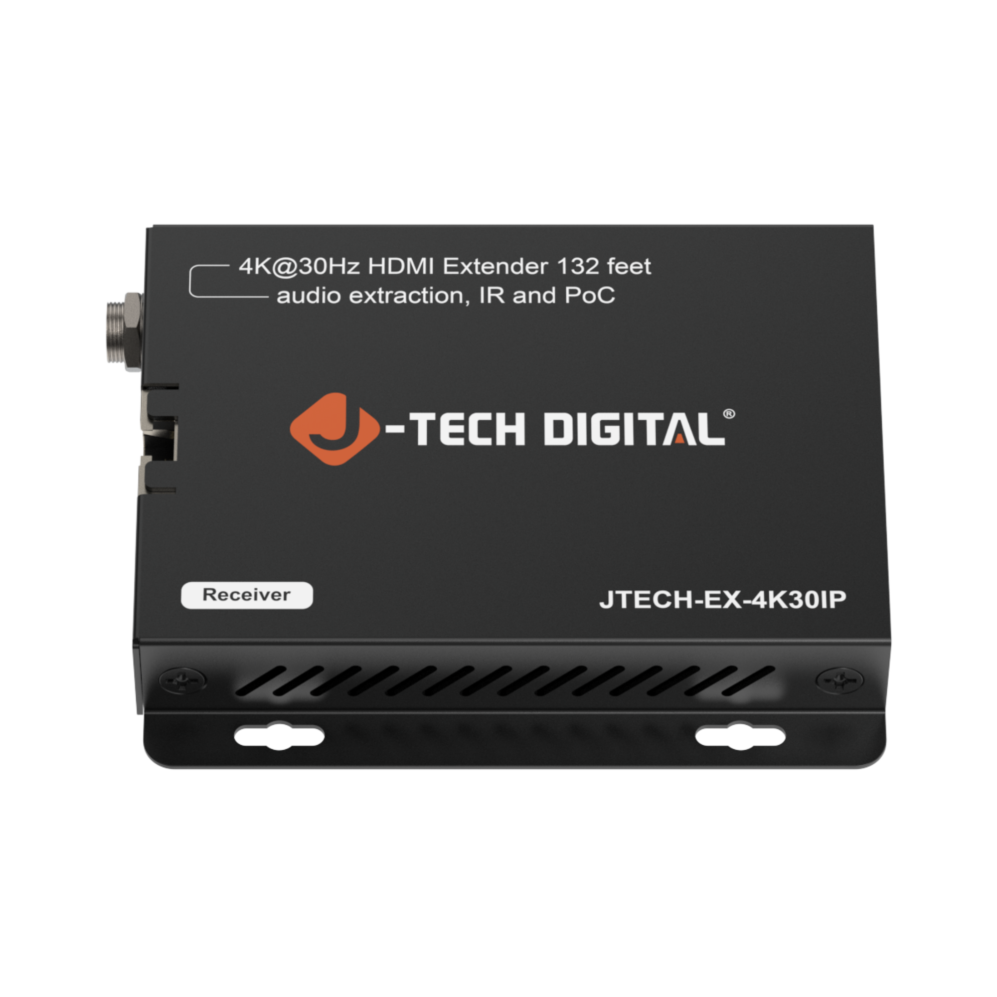 4K@30Hz HDMI Extender 132 feet audio extraction, IR and PoC -TECH DIGITAL Receiver JTECH-EX-4K30IP