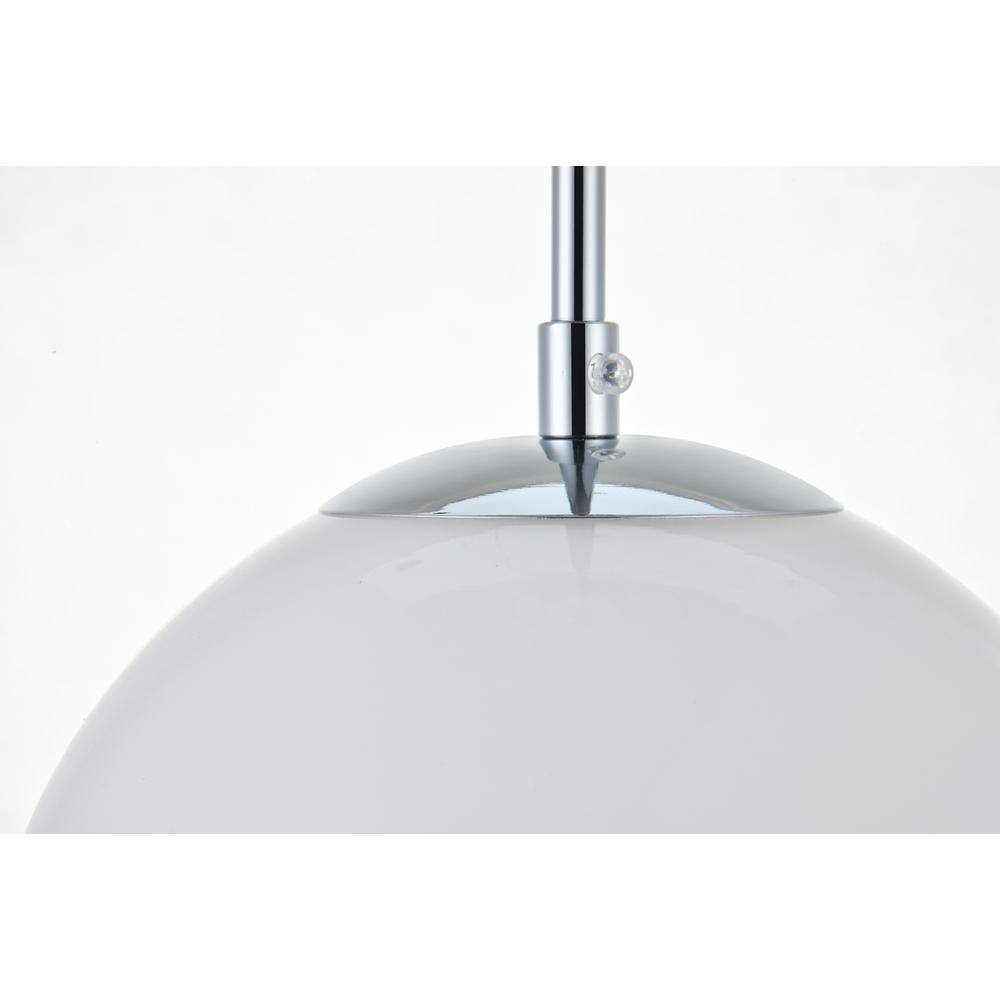 Back. Living District - Baxter 3 Lights Chrome Pendant With Frosted White Glass - Chrome And Frosted White.
