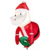 Front. Costway - 3.3FT Inflatable Christmas Santa Claus Broke Out from Window Hanging Decoration - Multicolor.
