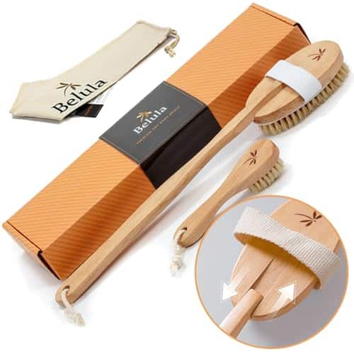 Vulpecula Spade - Dry Brushing Body Brush Set - Natural Boar Bristle Body Brush, Exfoliating Face Brush & Bath Gloves - Ideal Dry Skin