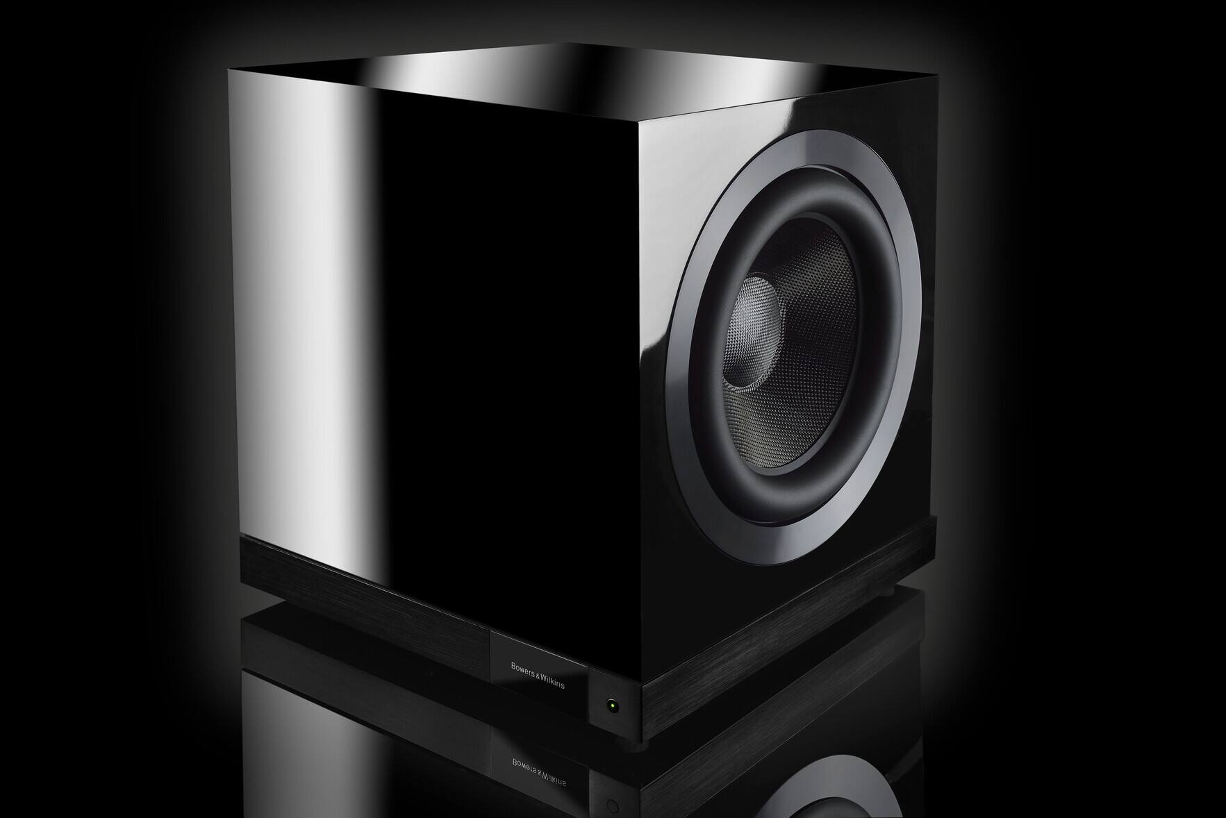 Left. Bowers & Wilkins - DB Series Dual 12" Powered Subwoofer - Gloss black.