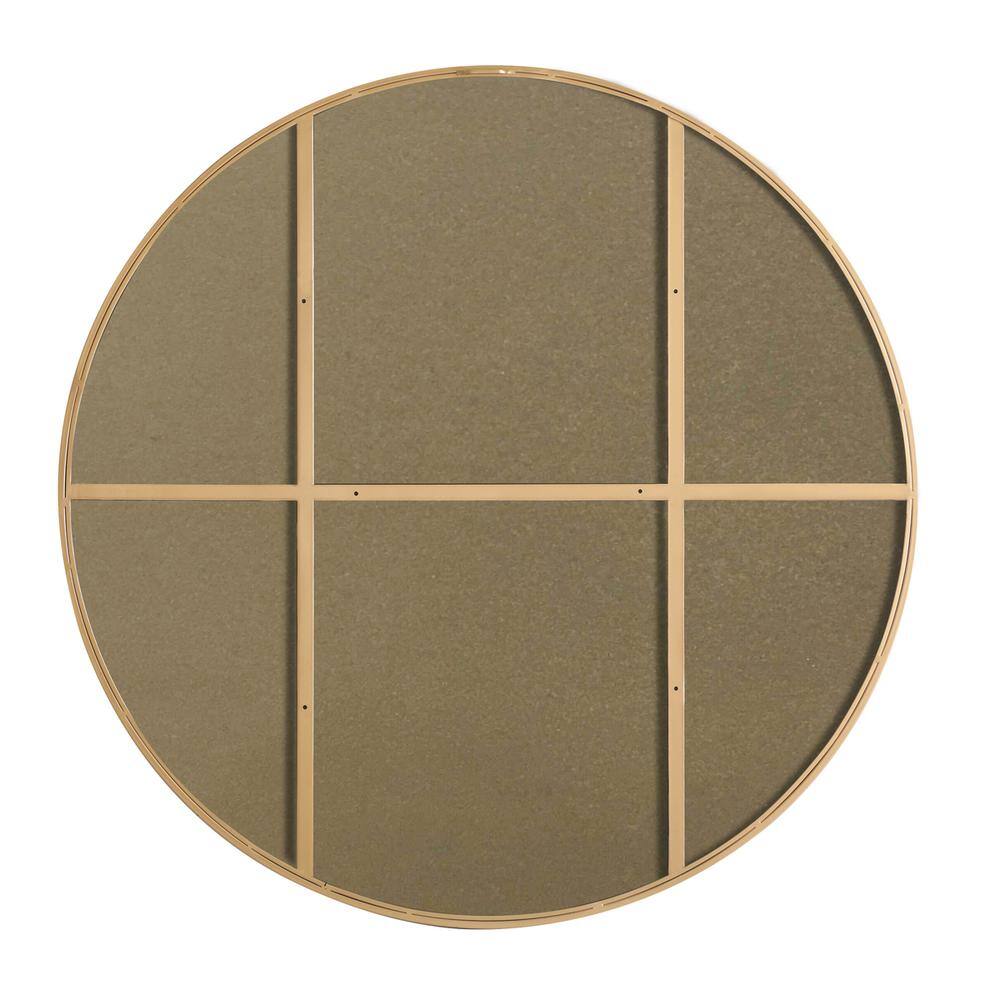 Back. Elegant Decor - Metal frame Round Mirror 42 inch Brass finish - Brass.