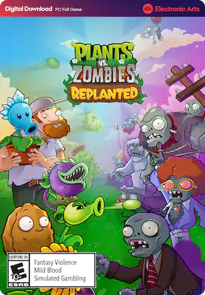 Digital Download PC Full Game
Electronic Arts
Plants vs. Zombies: Replanted
Everyone 10+
Fantasy Violence
Mild Blood
Simulated Gambling
ESRB - E10+ (Everyone 10+)