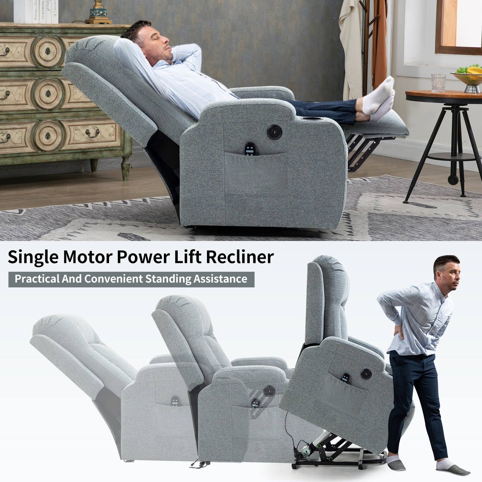 Single Motor Power Lift Recliner - Practical and Convenient Standing Assistance