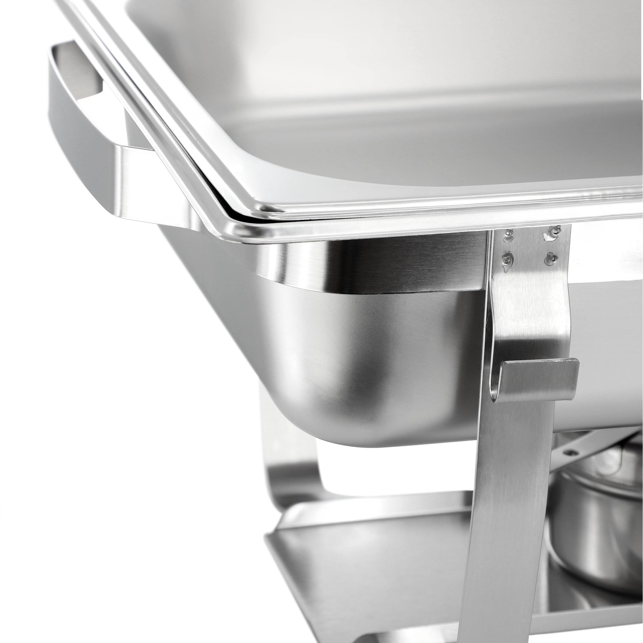 Alt View 5. MegaChef - MegaChef 9.5 Quart Stackable Stainless Steel Professional Chafing Dish/Food Warmer/Buffet Server Serving Trays, Set of 2 - Silver.